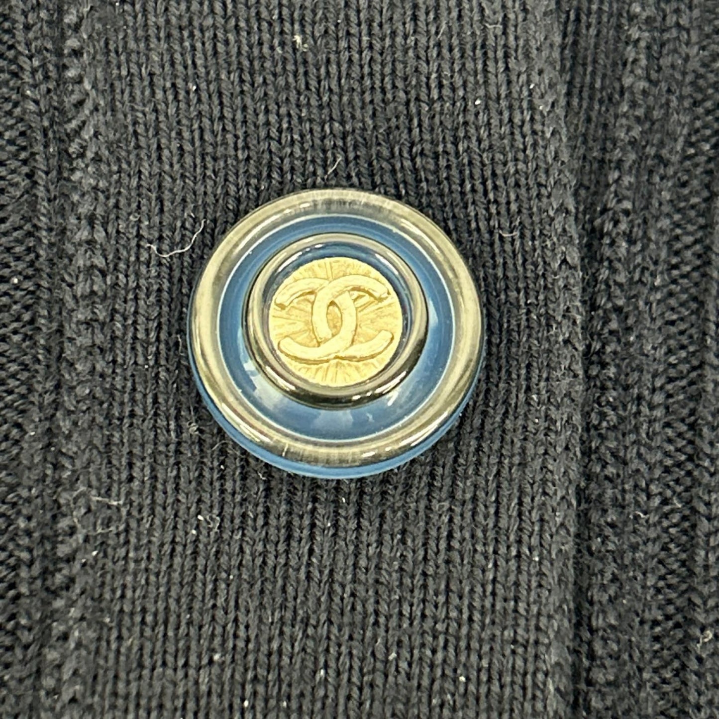 Chanel Navy Pile CC Logo Button Tosuri Bu Dress — view 7