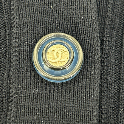 Chanel Navy Pile CC Logo Button Tosuri Bu Dress — view 7