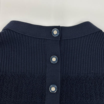 Chanel Navy Pile CC Logo Button Tosuri Bu Dress — view 6