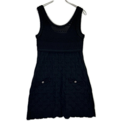 Chanel CC Buckle Sleeveless Knit Dress 42