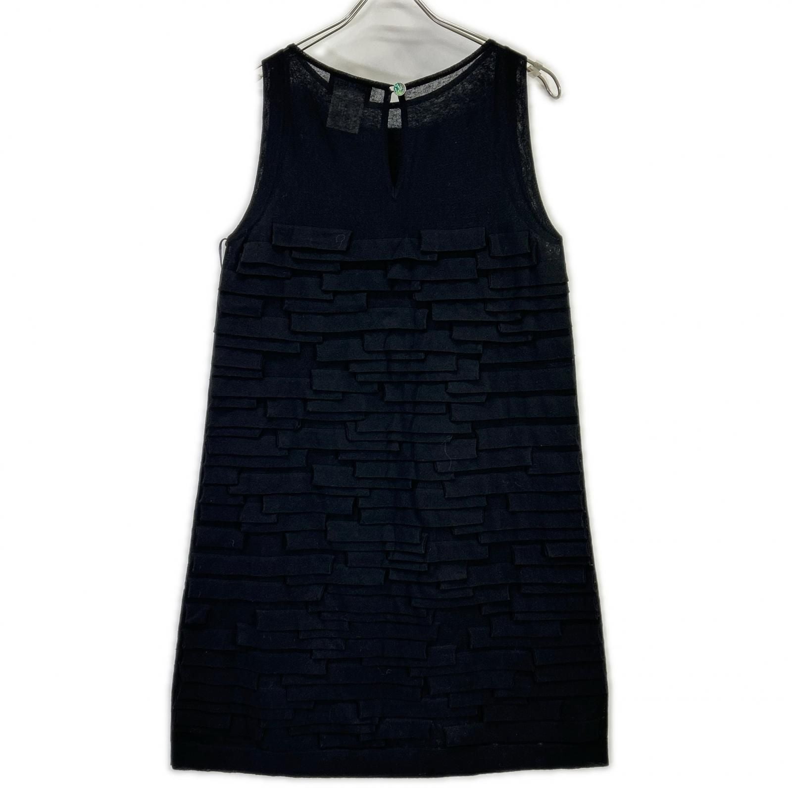 Chanel Linen Mixed Ruffle Knit Dress 42 — view 2
