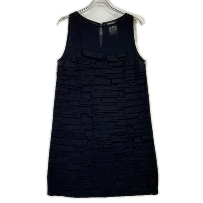 Chanel Linen Mixed Ruffle Knit Dress 42