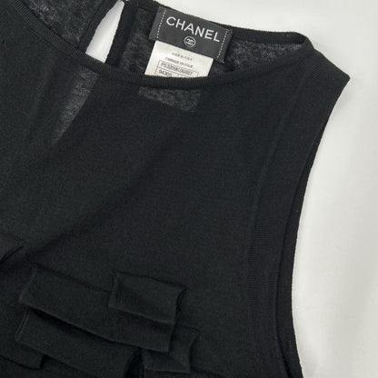 Chanel Linen Mixed Ruffle Knit Dress 42 — view 6