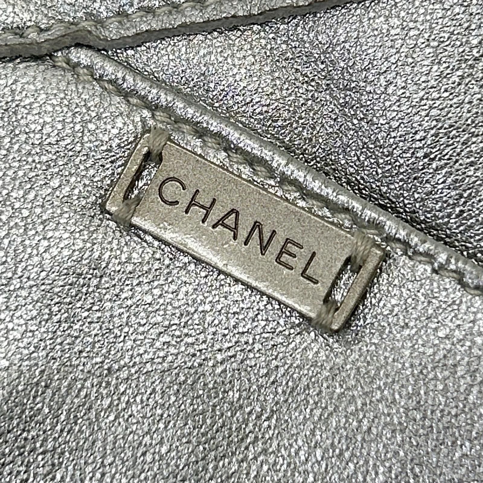 Chanel Silver Lambskin Tight Mini Skirt 38 — view 8