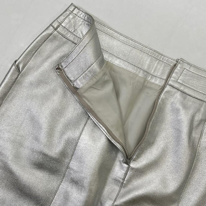 Chanel Silver Lambskin Tight Mini Skirt 38 — view 9