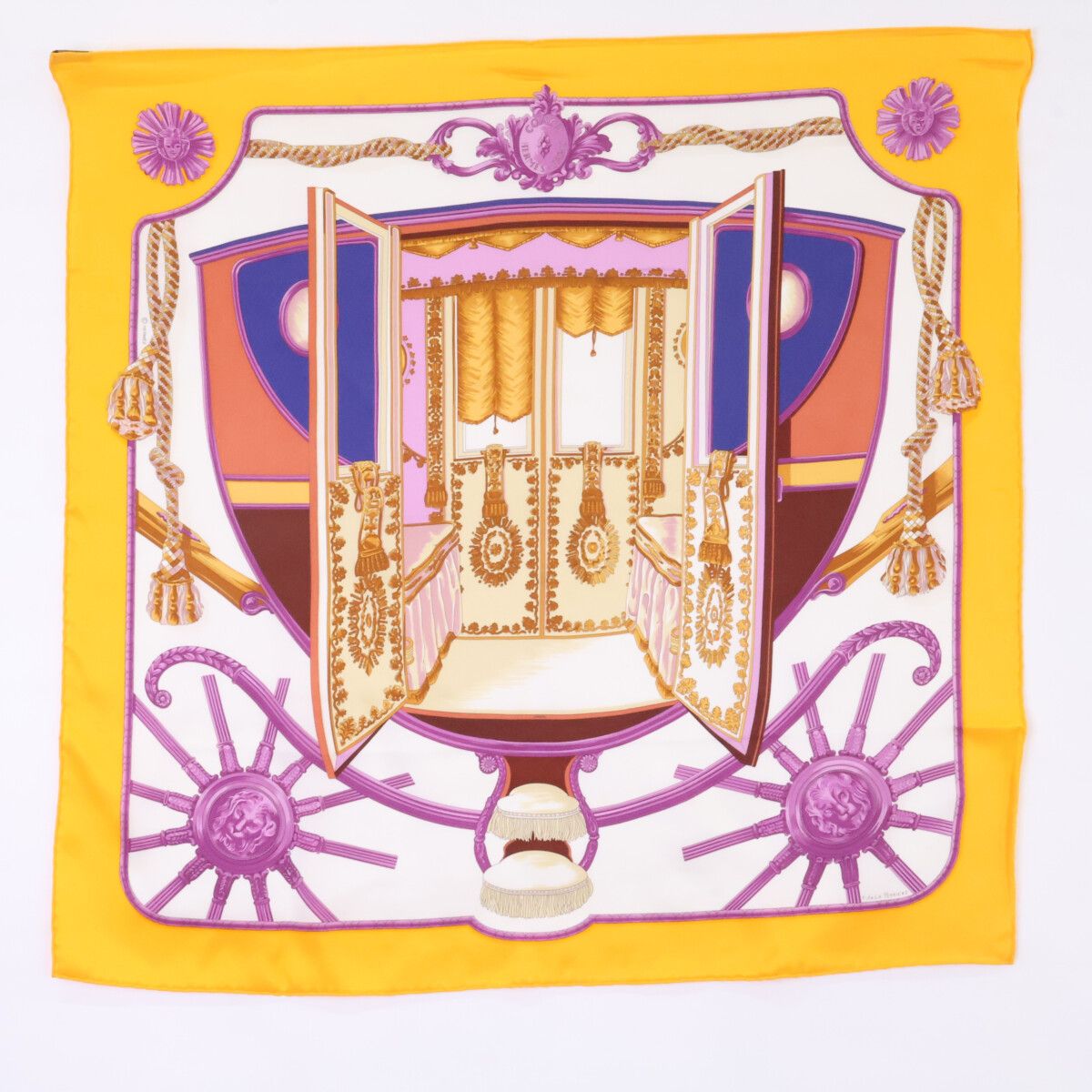 Hermes les Tambour Taiko Silk Scarf