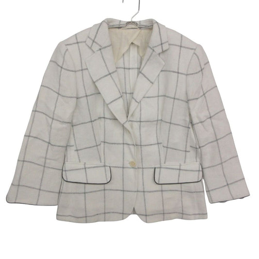 Max Mara Maxma Tailored Jacket Linen Blazer Stitch Outer White