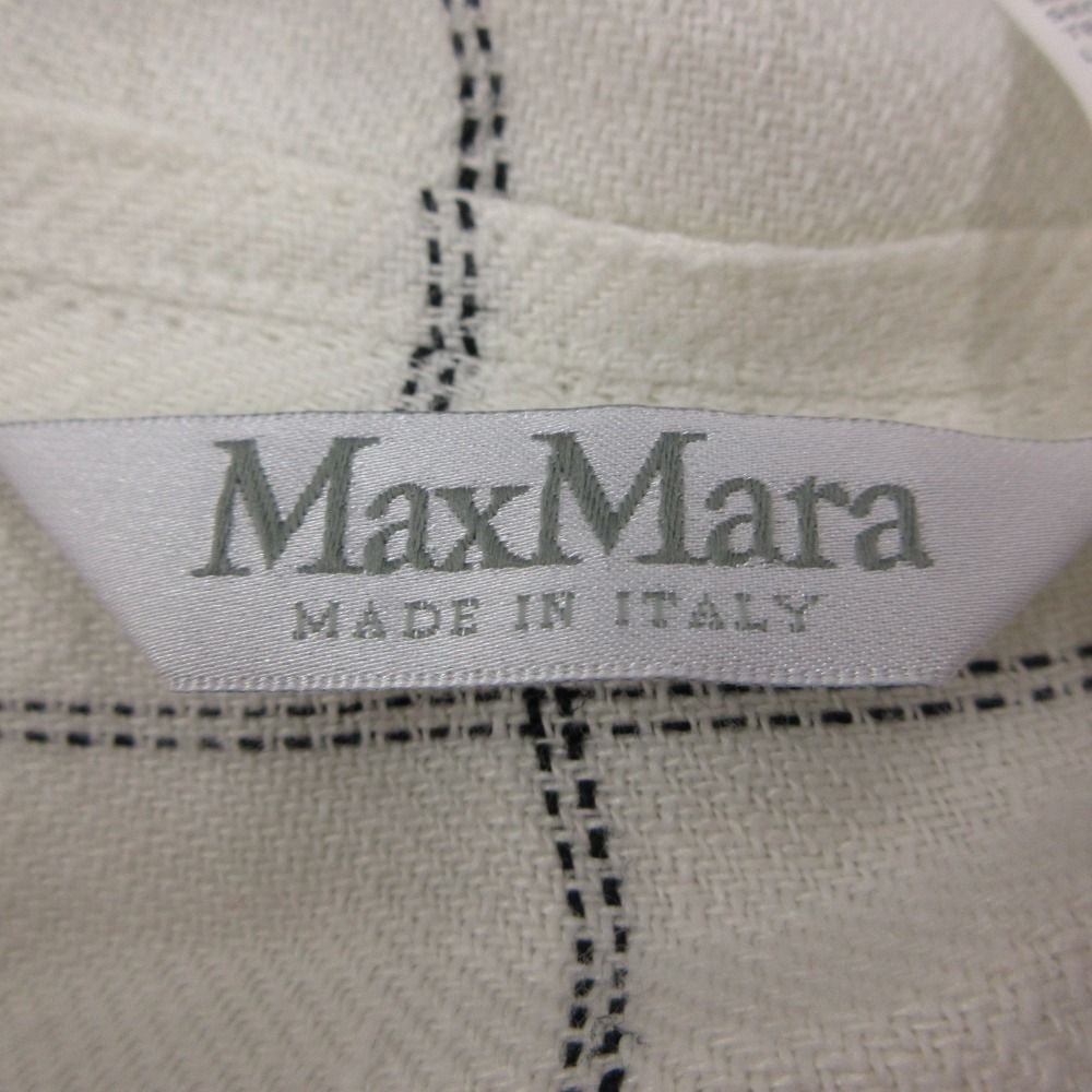Max Mara Maxma Tailored Jacket Linen Blazer Stitch Outer White — view 4