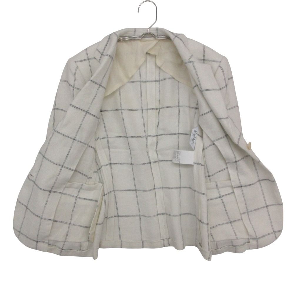 Max Mara Maxma Tailored Jacket Linen Blazer Stitch Outer White — view 3