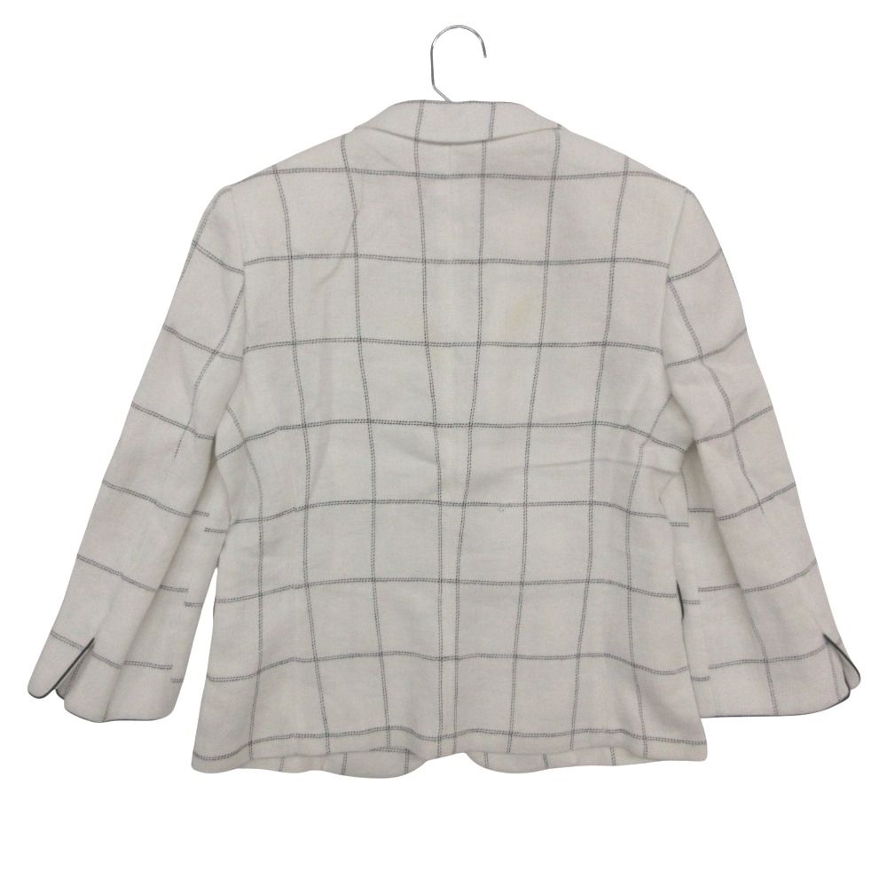Max Mara Maxma Tailored Jacket Linen Blazer Stitch Outer White — view 2
