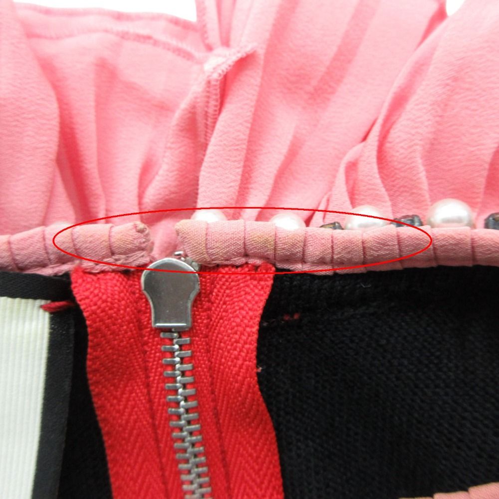 Gucci Knit Pleated Ruffle Pullover Wool Silk Pearl Visual Decoration Long — view 8