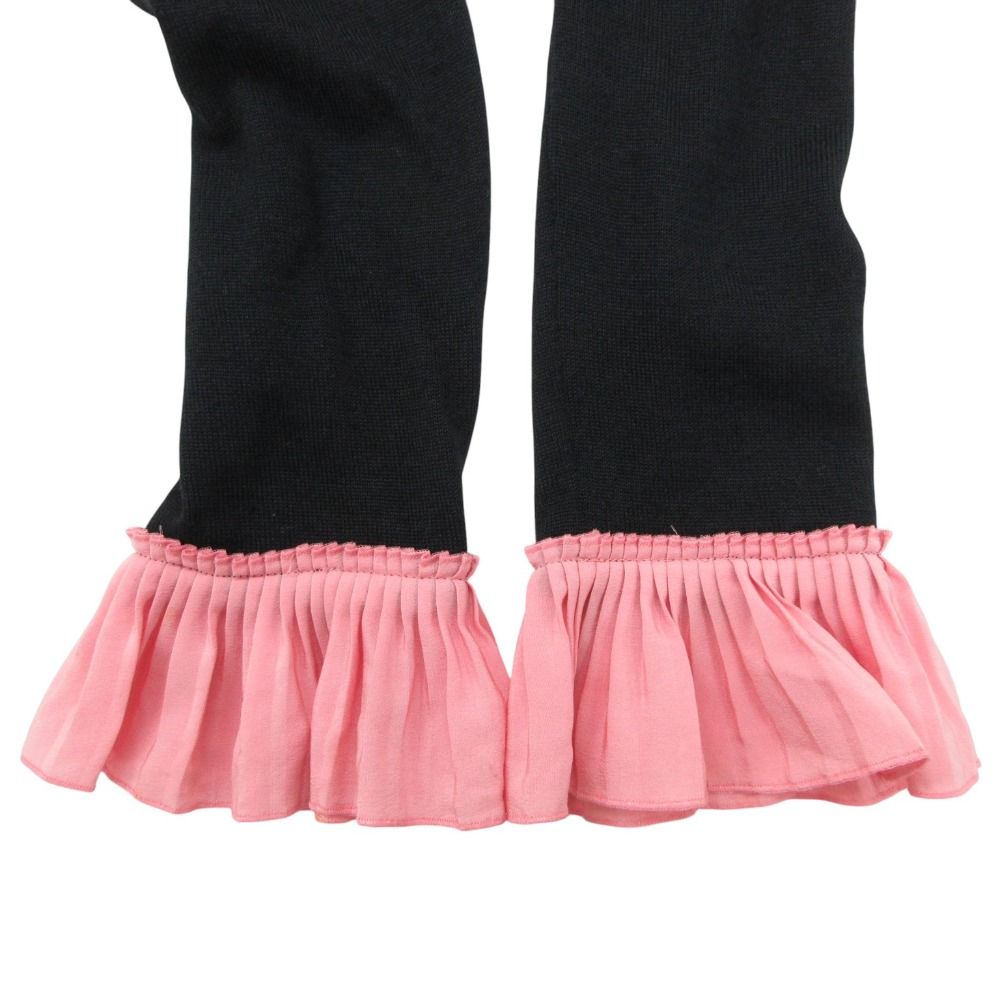 Gucci Knit Pleated Ruffle Pullover Wool Silk Pearl Visual Decoration Long — view 4