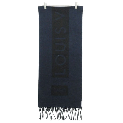 Louis Vuitton Scarf Cashmere Large Shawl Box Logo Line Fringe Black