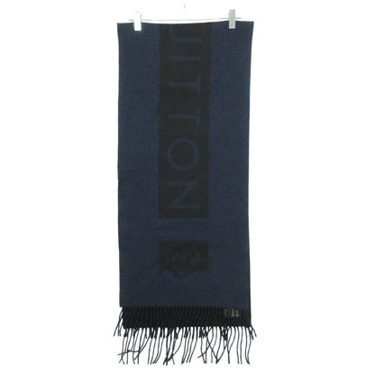 Louis Vuitton Scarf Cashmere Large Shawl Box Logo Line Fringe Black — view 2