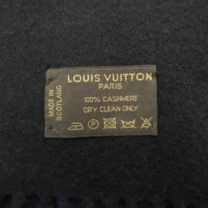 Louis Vuitton Scarf Cashmere Large Shawl Box Logo Line Fringe Black — view 5