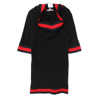 Gucci Dress Sherry Line Jersey Hooded 3/4 Sleeve Knee Length Half Stretch Black — view 2