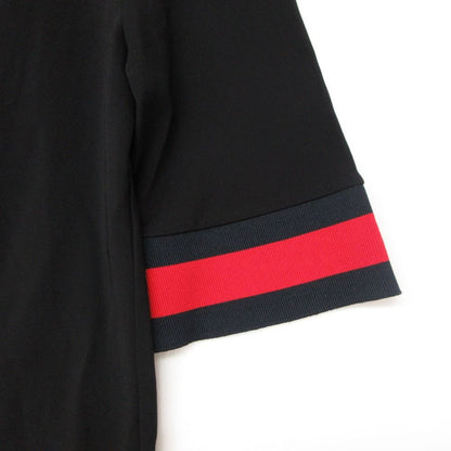 Gucci Dress Sherry Line Jersey Hooded 3/4 Sleeve Knee Length Half Stretch Black — view 7