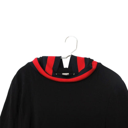 Gucci Dress Sherry Line Jersey Hooded 3/4 Sleeve Knee Length Half Stretch Black — view 5