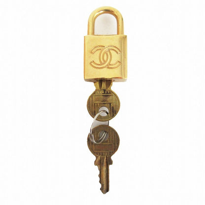 Chanel CC Logo Key Cadena Padlock Gold