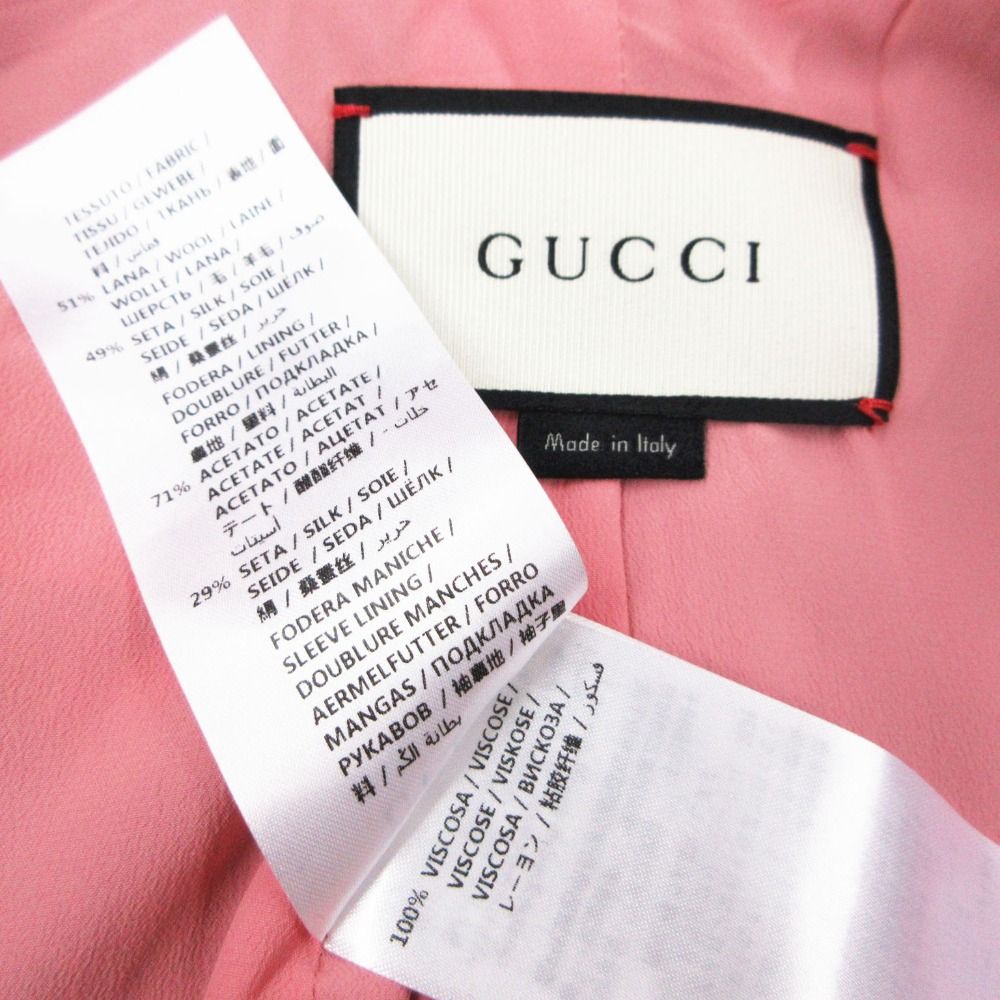 Gucci Tailored Jacket Interlocking Pearl Button Blazer Outer Navy — view 7