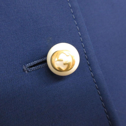 Gucci Tailored Jacket Interlocking Pearl Button Blazer Outer Navy — view 4