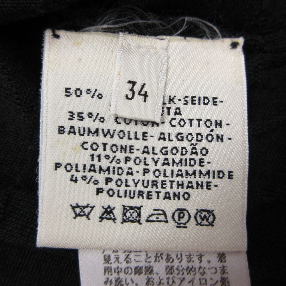Hermes Top Knit Short Sleeve Silk Cotton Jacquard Embroidery Top Black Sweater — view 4