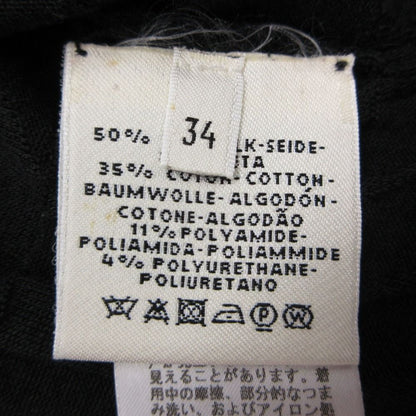 Hermes Top Knit Short Sleeve Silk Cotton Jacquard Embroidery Top Black Sweater — view 4