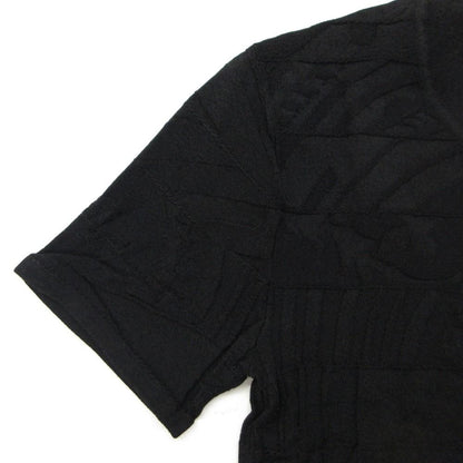 Hermes Top Knit Short Sleeve Silk Cotton Jacquard Embroidery Top Black Sweater — view 5