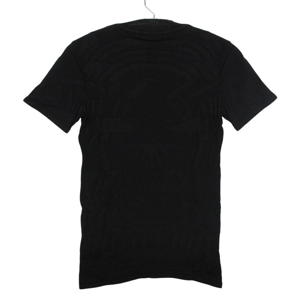 Hermes Top Knit Short Sleeve Silk Cotton Jacquard Embroidery Top Black Sweater — view 2