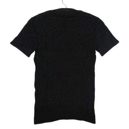 Hermes Top Knit Short Sleeve Silk Cotton Jacquard Embroidery Top Black Sweater — view 2