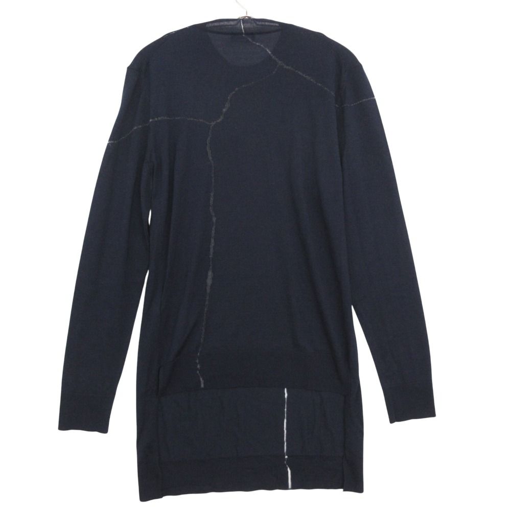 Dior Homme Daniel Arsham Knit Front Logo Crew Neck Sweater Long Sleeve Top Navy — view 2