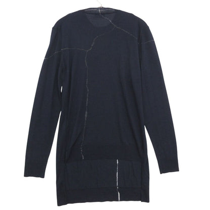 Dior Homme Daniel Arsham Knit Front Logo Crew Neck Sweater Long Sleeve Top Navy — view 2