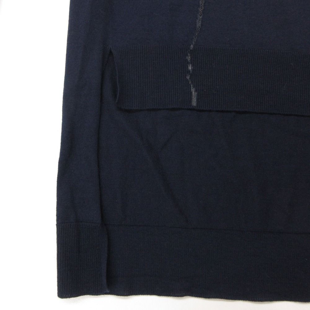 Dior Homme Daniel Arsham Knit Front Logo Crew Neck Sweater Long Sleeve Top Navy — view 8
