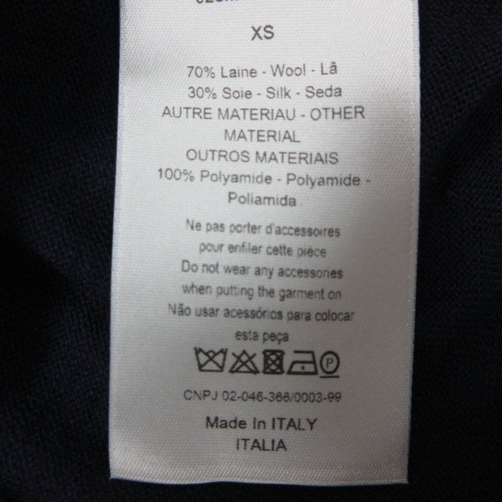 Dior Homme Daniel Arsham Knit Front Logo Crew Neck Sweater Long Sleeve Top Navy — view 4