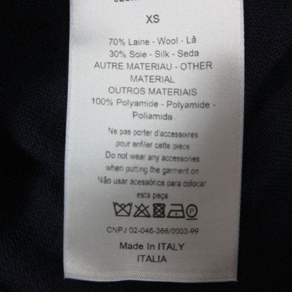 Dior Homme Daniel Arsham Knit Front Logo Crew Neck Sweater Long Sleeve Top Navy — view 4