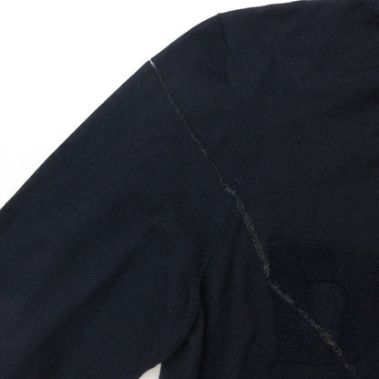 Dior Homme Daniel Arsham Knit Front Logo Crew Neck Sweater Long Sleeve Top Navy — view 6