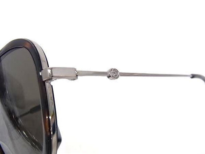 Gucci Sunglasses Aviator Silver Brown Metal Acetate Teardrop Tortoiseshell — view 3