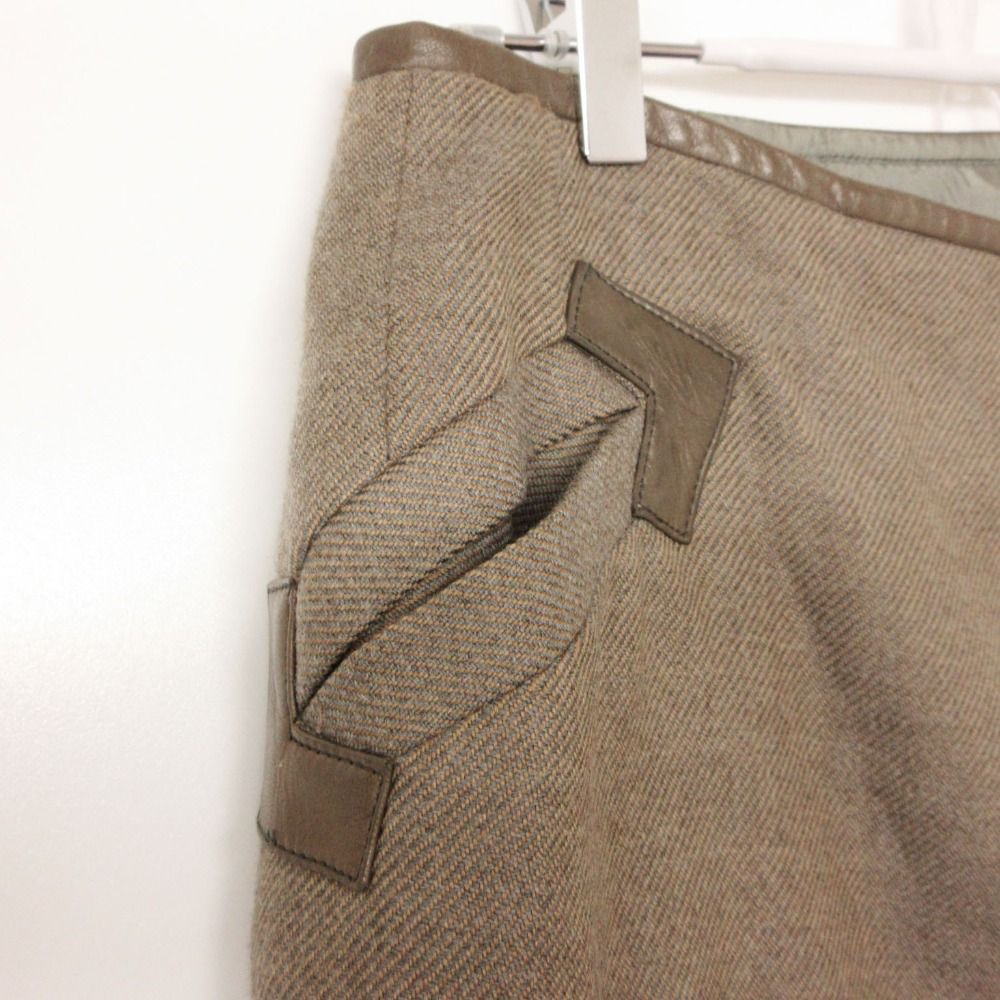 Hermes Skirt Wrap Leather Trimming Chaine D'ancre Gold Brown — view 4