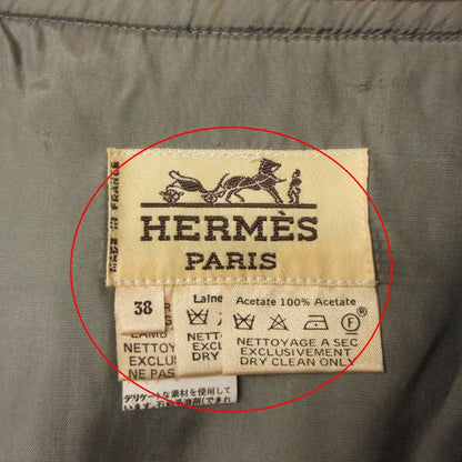 Hermes Skirt Wrap Leather Trimming Chaine D'ancre Gold Brown — view 6