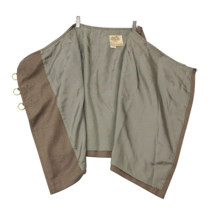 Hermes Skirt Wrap Leather Trimming Chaine D'ancre Gold Brown — view 5