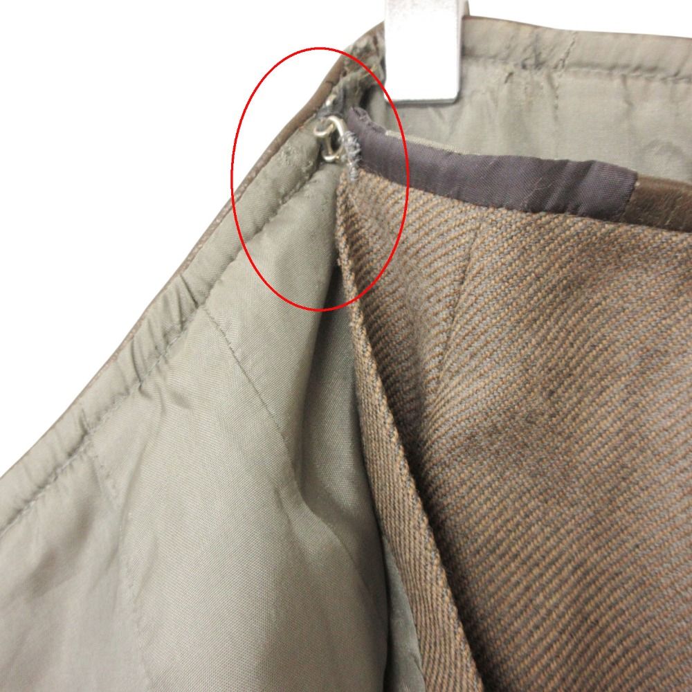 Hermes Skirt Wrap Leather Trimming Chaine D'ancre Gold Brown — view 7