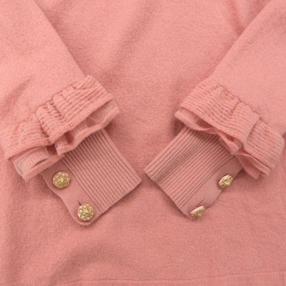 Chanel Knit Ruffles Tulle High Neck Sweater Long Sleeve Lion Gold Button Wool — view 8