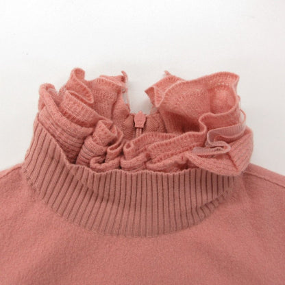 Chanel Knit Ruffles Tulle High Neck Sweater Long Sleeve Lion Gold Button Wool — view 5