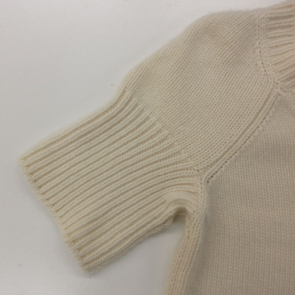 Hermes Dress Cashmere Knit Short Sleeve Neck Pullover Off White — view 6