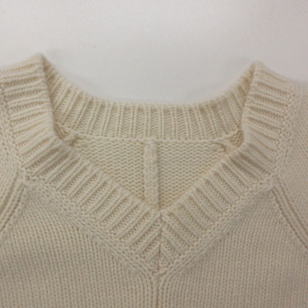 Hermes Dress Cashmere Knit Short Sleeve Neck Pullover Off White — view 5