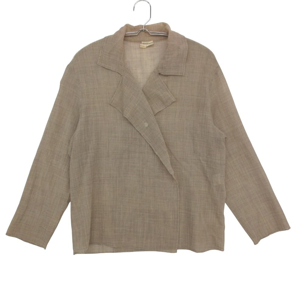 Hermes by Martin Margiela Era Long Sleeveshirt Jacket Linen Beige