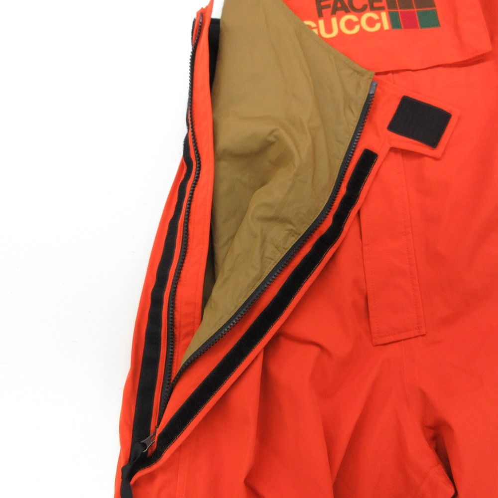Gucci the North Face Overall Jumps Overalls Logo Embroidery Orange LL — view 7