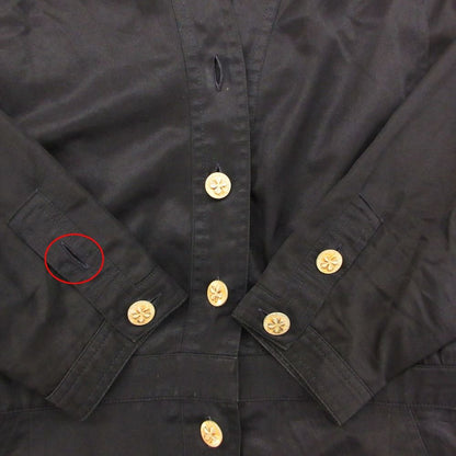 Chanel Dress Vintage Shirt Long Sleeve V-neck Clover Gold Button Black — view 4