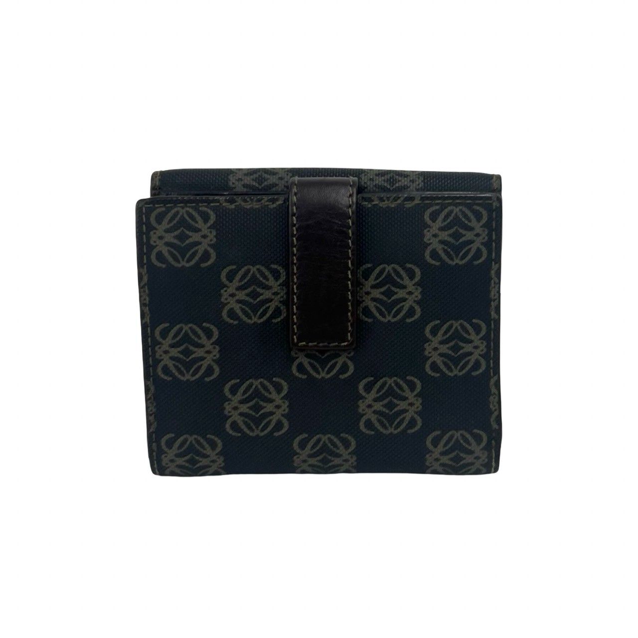 Loewe Anagram Logo Leather Bifold Wallet Mini Card Case Coin Purse Brown — view 2