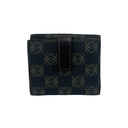 Loewe Anagram Logo Leather Bifold Wallet Mini Card Case Coin Purse Brown — view 2
